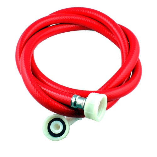 Red washing machine inlet hose - washing,