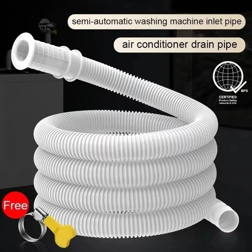 White drain hose pipe - white,